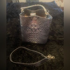 Mother of pearl Brahmin sample bucket bag